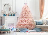 6ft Pink Artificial Christmas Tree Hinged Full Fir Tree with Metal Stand 85706147