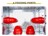 Automatic Chicken Feeder Rodent Proof, 4 Ports Large Capacity Metal Poultry Feeder with Handles and 42527286