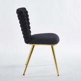 black and gold Modern chair with iron tube legs, soft cushions and comfortable backrest, W234P271308