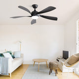 52 Inch Modern Ceiling Fan 3 Color Dimmable 5 ABS Blades Remote Control Reversible DC Motor W934P187536