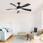 ZUN 52 Inch Low Profile Ceiling Fan with Lights Remote Control,Quiet DC Motor for Patio Living Room W934P147091