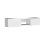 ZUN Glen Floating TV Stand with Side Doors and Central Media Shelf B200P173205