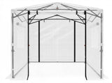 8*6ft Plastic Sprayed Iron Pipe PE Mesh Foldable Greenhouse Shed White 64560167