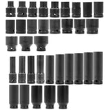 35pcs 1/2" Deep Impact Socket Set Metric Drive 8-32mm Impact Sockets 95171650