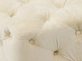 Beige Modern Velvet Upholstered Ottoman, Exquisite Small End Table, Soft Foot Stool,Dressing Makeup W1170103515