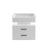 ZUN 1 Set Nightstand with Adjustable LED Strip Light, 2-drawers, Large Storage Space, Suitable for W368P239008