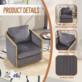 COOLMORE Corduroy Barrel Chair, Comfortable Accent Sofa Chair for Living Room, 360 Degree W395P220272