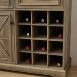 ZUN Farmhouse Liquor Cabinet Bar Cabinet with 2 Drawers, Wine Bar Cabinet with Removable Wine Racks W1758P210364