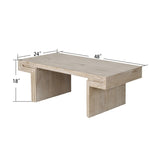 American Vintage Industrial Coffee Table, Premium Reclaimed Wood Texture Rectangular Design, W1445P287874