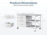 Drawer Mobile File Cabinet, Rolling Storage Cabinet with Open Storage Shelf, Fabric Lateral Filing 51972606