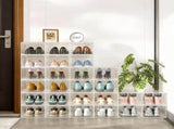 Shoe Storage Box, 8 Pack Clear Plastic Stackable Shoe Organizer with Magnetic Door 08870739