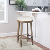 BarStools Set of 2, 360 Degree Swivel, Accent Wooden Swivel Seat Counter Height Bar Stool,White W2170P208102