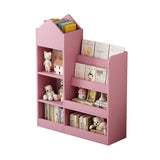 Pink Kids Wooden Bookshelf Toy Storage Organizer with Bookcase, Kid's Bin Storage Unit with 6 W2876P233556