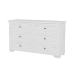 ZUN 6 Drawers Elegant Design Wooden Dresser, Retro Style Storage Cabinet with Metal Handles for Bedroom, N733P199705K