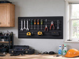 Modular PVC Slat Wall Paneling, 2x4 ft Black Garage Slatwall with Coupling Structure & DIY Cutting, 43097179