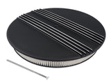 14" x 3" Half Finned Aluminum Air Cleaner With Recessed Base and Paper Element Black 88624488
