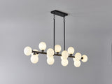 Pendant Lamp with Opal Glass Shade, 16-Lights Modern Farmhouse Ceiling Pendant Hanging Light Fixture W5008P466518