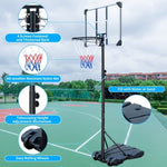 ZUN Basketball Hoop Portable Basketball Goal for Indoor Outdoor Basketball Stand 5.6-7 ft Adjustable 32 84237129