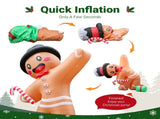 10.6FT Gingerbread Man with Gift Box Inflatable, 8 LED Lights, 190D Polyester Christmas Decor, US 28526088