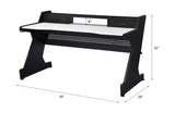 ZUN Black and White 2-Drawer Gaming Desk B062P215511