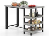 Courtyard Table with Tempered Glass Top Outdoor Bar Table 43.5" x 22" x 41" 77973843