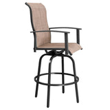 2pcs Wrought Iron Swivel Bar Chair Patio Swivel Bar Stools Black 27888896
