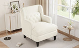 Upholstered Accent Chair Tufted Armchair for Living Room and Bedroom, Beige N763P193158A