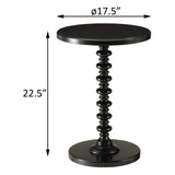 Black Round Wooden Side Table B062P181368