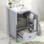 ZUN 20" Bathroom Vanity with Sink, Bathroom Cabinet with A Door, Door Shelf Storage and Adiustable Foot N759P207690E