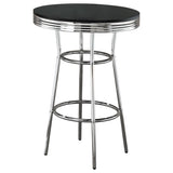 Black and Chrome Round Bar Table B062P145567