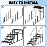 ZUN 6 Step Ladder with Handrail, Swimming Pool Ladder Above Ground, 660 lb Load Capacity RV Steps with 11737246