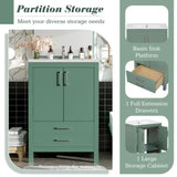 24'' Bathroom Vanity with Ceramic Sink Combo, Modern Freestanding Storae Cabinet with Silver N710P228364F