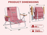4-Position Adjustable Backpack Beach Chair, Foldable Rustproof Aluminum Frame Lounge Chair with 61130100
