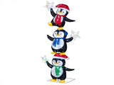 6 FT Pre-Lit Christmas Penguin Trio Decoration, 3 Cute Penguins with Iridescent Stars, Cold White 03911702