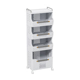 ZUN 4-Tier Rolling Storage Cart with Wheels, Large Capacity Kitchen Cart, Mobile Utility Cart with with 56528085