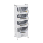 ZUN 4-Tier Rolling Storage Cart with Wheels, Large Capacity Kitchen Cart, Mobile Utility Cart with with 74802831