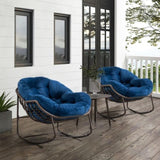 ZUN Outdoor Rattan Rocking Chair,Padded Cushion Rocker Recliner Chair Outdoor for Front Porch, Living W640105286