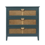 ZUN 3 Drawer Cabinet,Natural rattan,American Furniture,Suitable for bedroom, living room, study W68858063