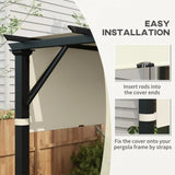 10 x 10ft Gazebo Replacement Canopy, UV Protection Pergola Shade Cover Cream White 93109697