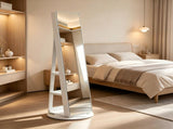 () Full-Length Mirror Cabinet with Rotating Basend Sliding Doors, Featuring 78673882