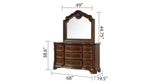 ZUN Traditional Style 9-Drawer Dresser With metal drawer pulls Made with Wood in Dark Walnut B009P225186