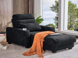 Electric Lounge Chair with Adjustable Backrest, Lumbar Pillow, Wireless Charging and Cup Holder, W2817P255603