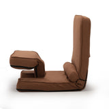Multi-functional Foldable Sofa with Adjustable Angles and Pillow, Dark Brown W2181P293644
