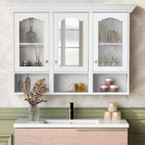 47" Wall Mounted Bathroom Cabinet with Mirror, Cabinet with 3 Adjustable Shelves and 3 Open N710P264268K