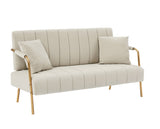 ZUN [New Design] Modern and comfortable beige Australian cashmere fabric sofa, comfortable loveseat with W2272P143253