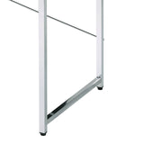 White and Chrome Writing Desk with Sled Base B062P184564