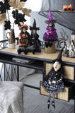 ZUN Set of 3 19"H Halloween Witch Decor, Purple/Orange/Black W2078P235723