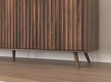 Sideboard Buffet Cabinet with Storage, Long Sideboard Storage Cabinet with 4 Doors, Wood Credenza W409P327406