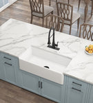 ZUN Inch White Farmhouse Sink Deep Apron Sink Undermount Farmhouse Kitchen Sink Single Farm Sink W127290272