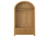 Arched Top Hall Tree with Bench and Shoe Storage,mudroom bench with storage,70.3"Arch Coat Rack with 81770398